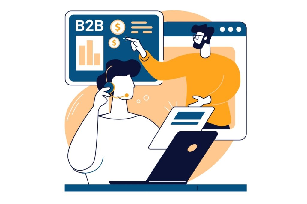 A phone rep helping a B2B business owner grow their company